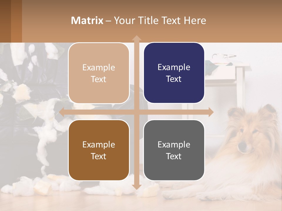 A Dog Sitting On The Floor Next To A Chair PowerPoint Template