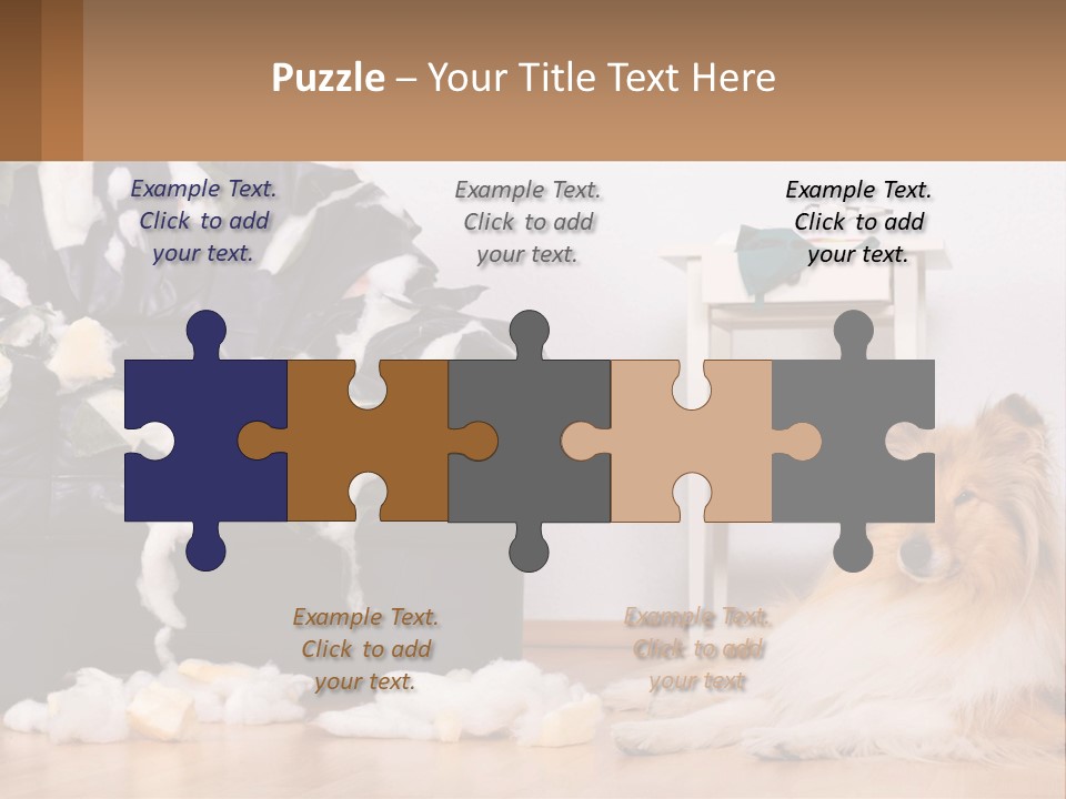 A Dog Sitting On The Floor Next To A Chair PowerPoint Template