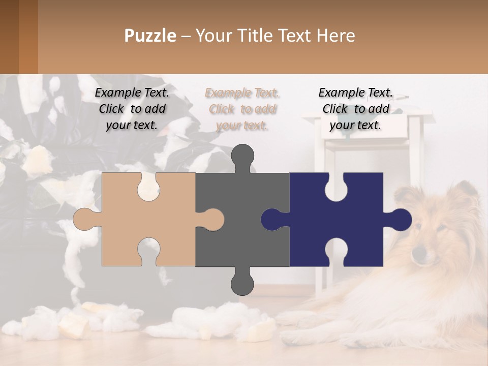 A Dog Sitting On The Floor Next To A Chair PowerPoint Template