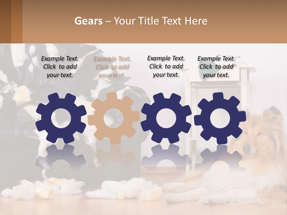 A Dog Sitting On The Floor Next To A Chair PowerPoint Template