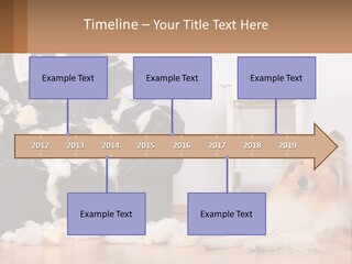 A Dog Sitting On The Floor Next To A Chair PowerPoint Template