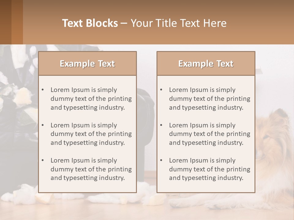 A Dog Sitting On The Floor Next To A Chair PowerPoint Template