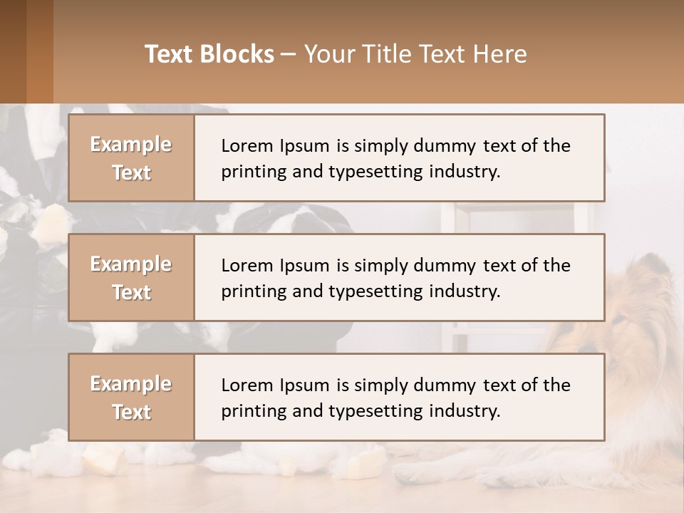 A Dog Sitting On The Floor Next To A Chair PowerPoint Template