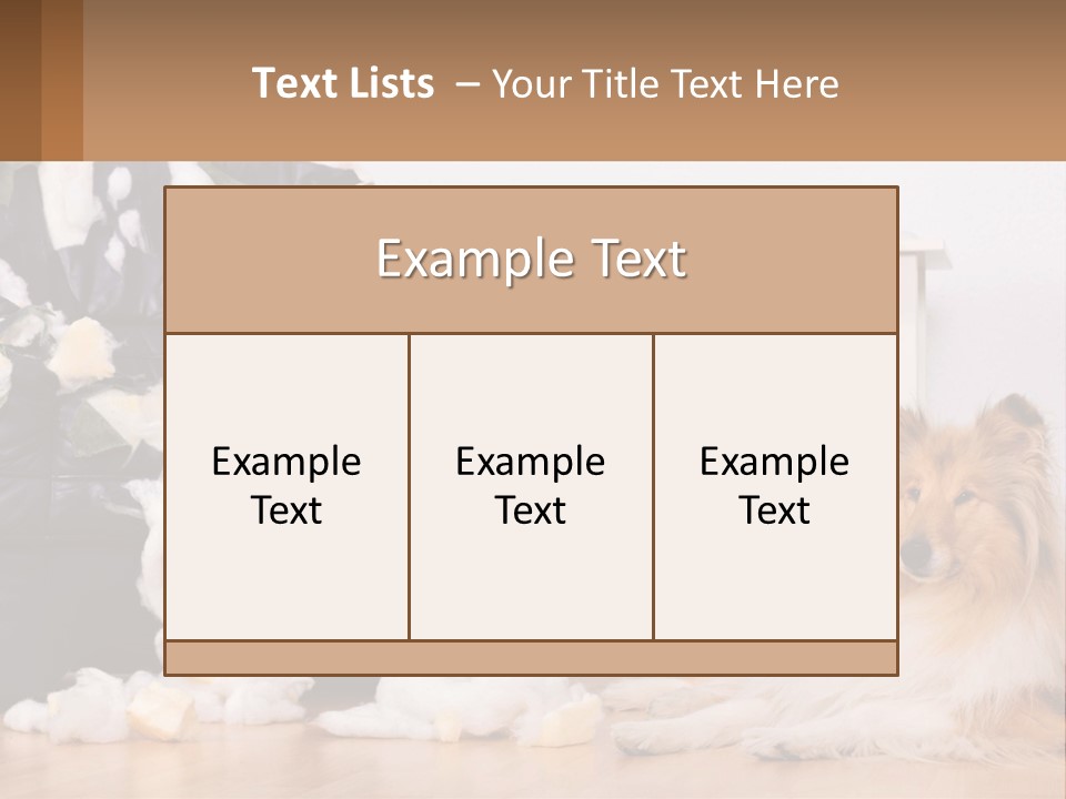 A Dog Sitting On The Floor Next To A Chair PowerPoint Template