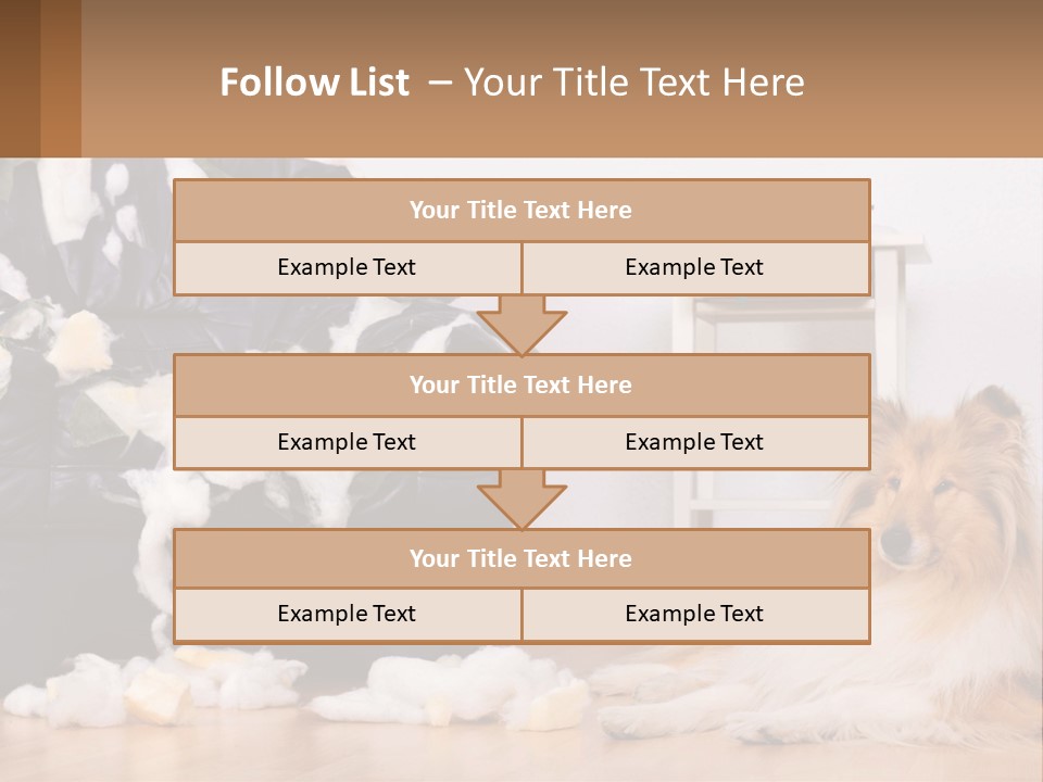 A Dog Sitting On The Floor Next To A Chair PowerPoint Template