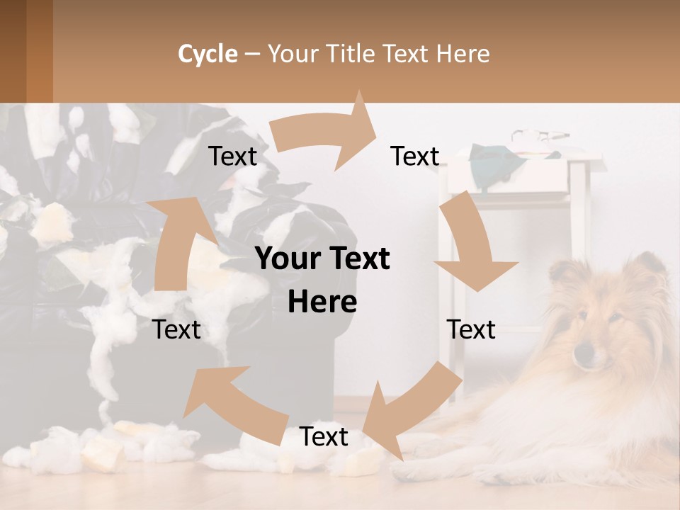 A Dog Sitting On The Floor Next To A Chair PowerPoint Template