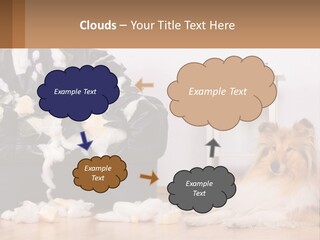 A Dog Sitting On The Floor Next To A Chair PowerPoint Template