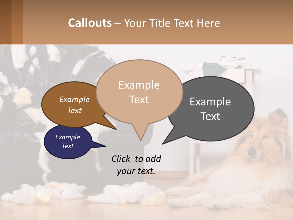 A Dog Sitting On The Floor Next To A Chair PowerPoint Template