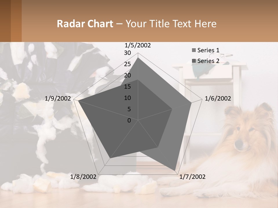 A Dog Sitting On The Floor Next To A Chair PowerPoint Template