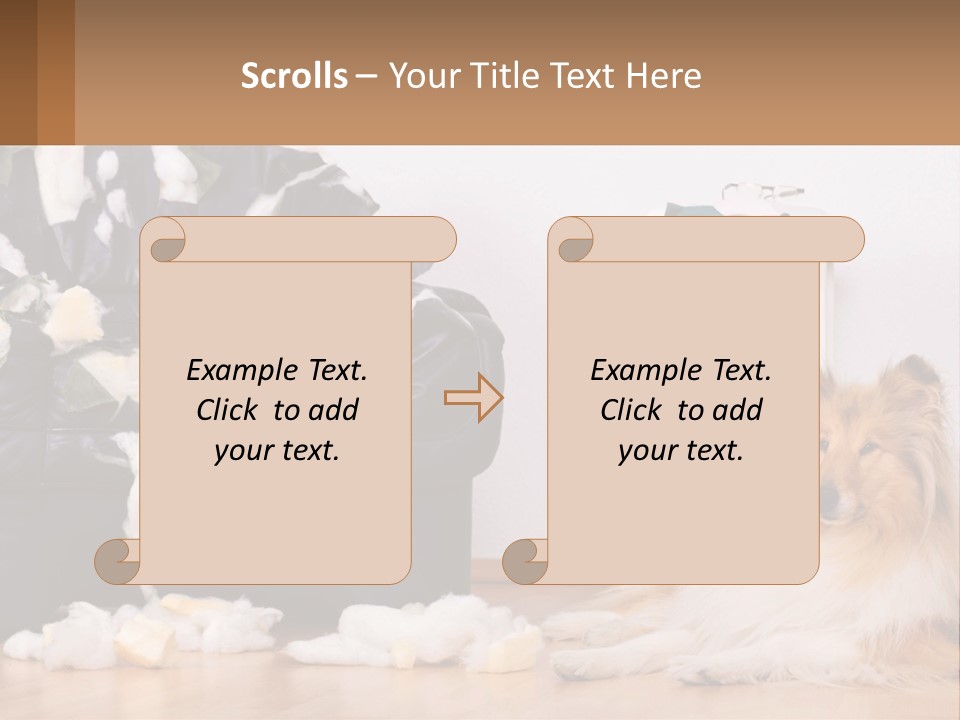 A Dog Sitting On The Floor Next To A Chair PowerPoint Template