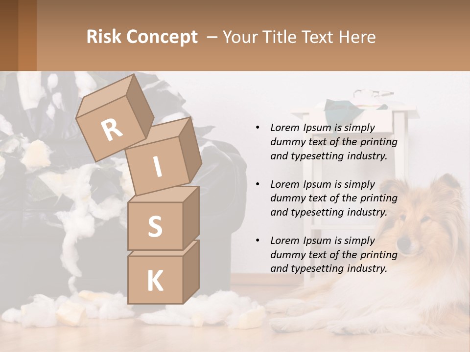 A Dog Sitting On The Floor Next To A Chair PowerPoint Template