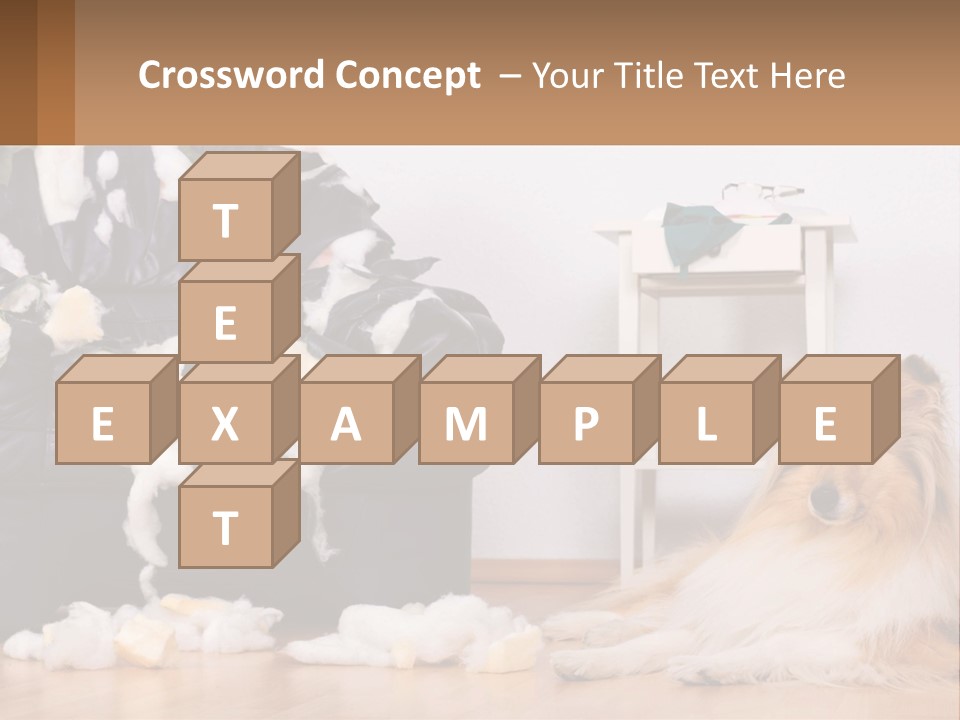 A Dog Sitting On The Floor Next To A Chair PowerPoint Template