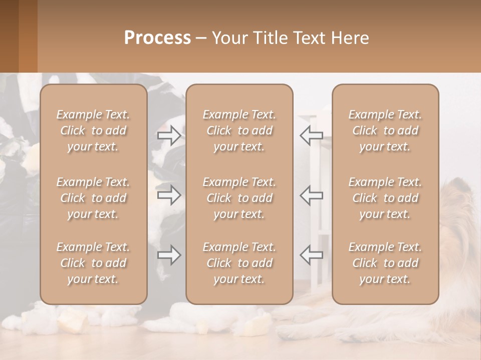 A Dog Sitting On The Floor Next To A Chair PowerPoint Template