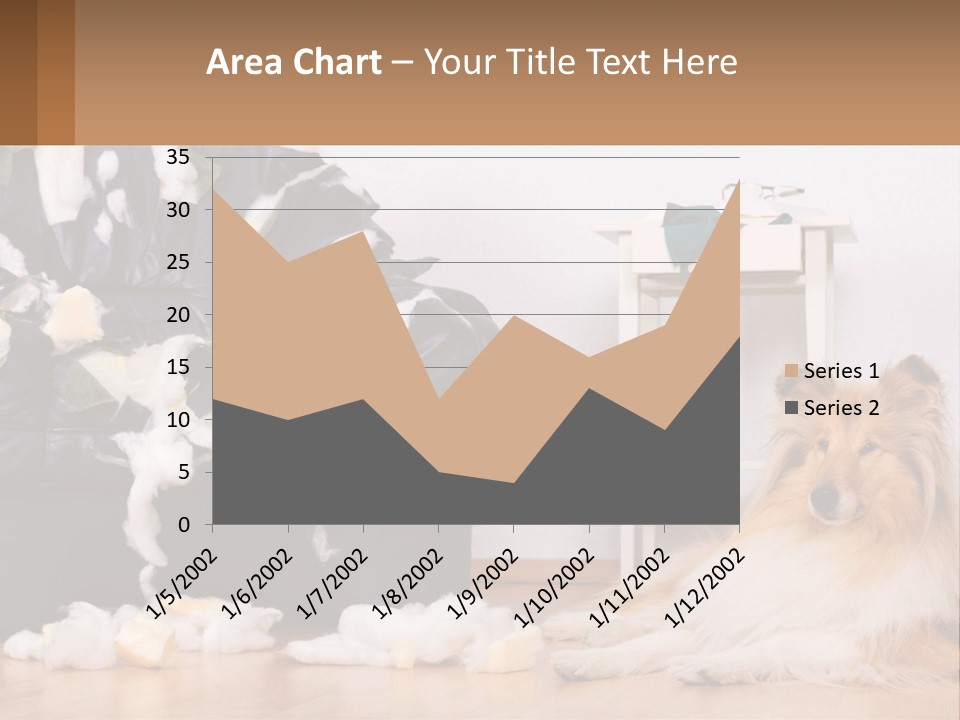 A Dog Sitting On The Floor Next To A Chair PowerPoint Template