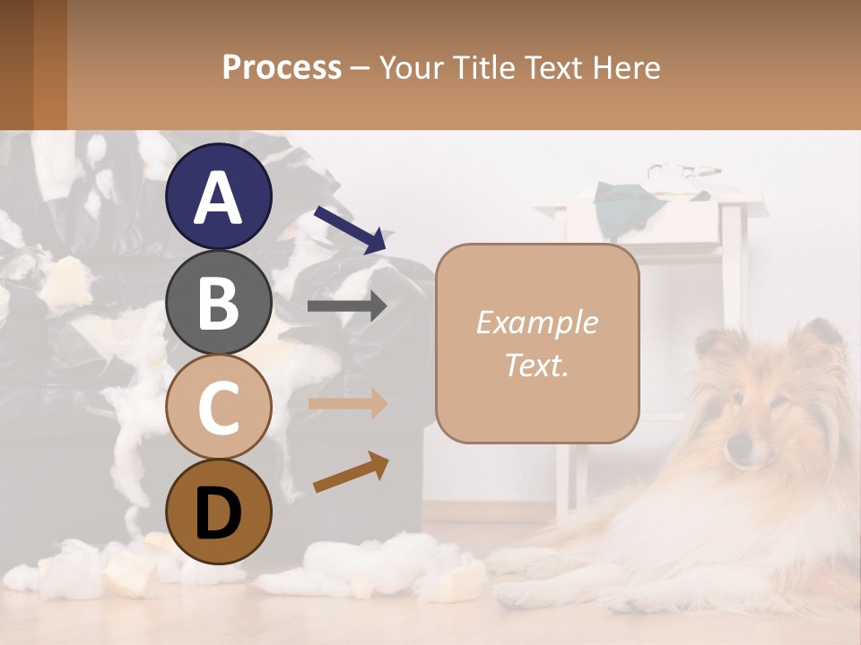 A Dog Sitting On The Floor Next To A Chair PowerPoint Template