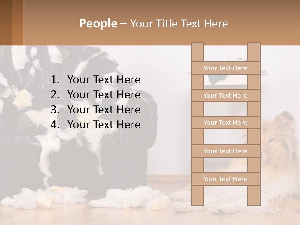 A Dog Sitting On The Floor Next To A Chair PowerPoint Template