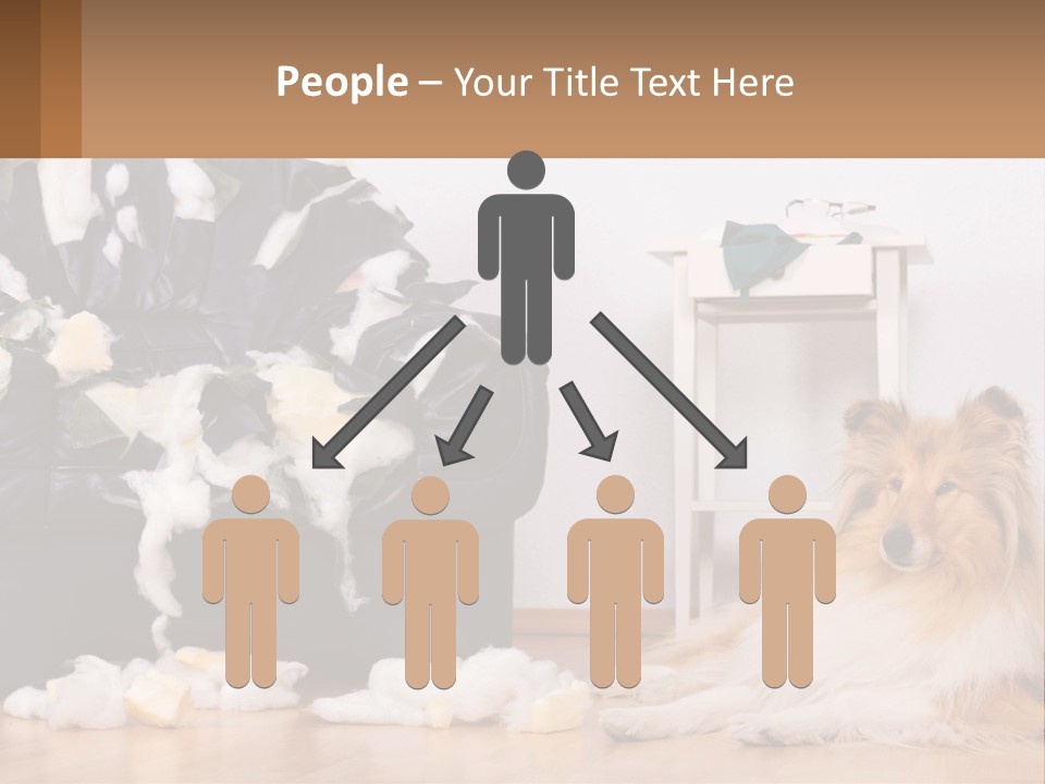 A Dog Sitting On The Floor Next To A Chair PowerPoint Template