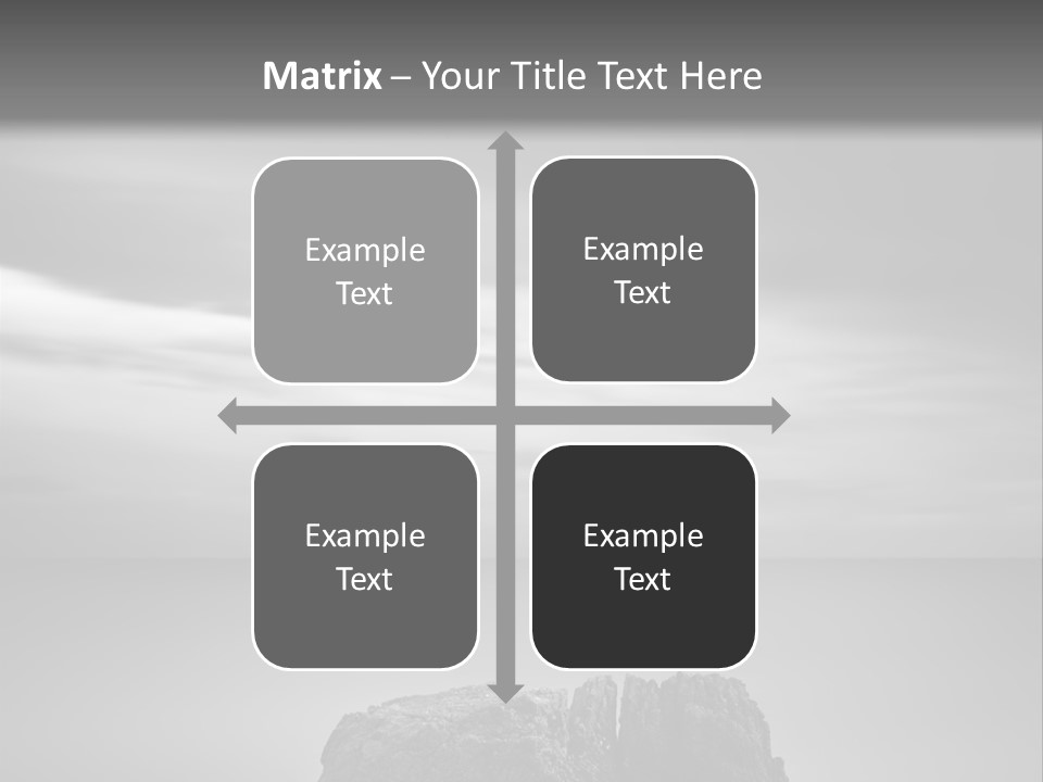 A Black And White Photo Of A Rock In The Ocean PowerPoint Template