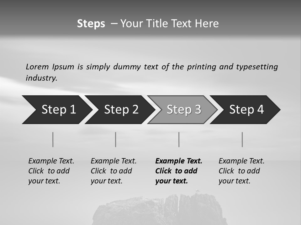 A Black And White Photo Of A Rock In The Ocean PowerPoint Template