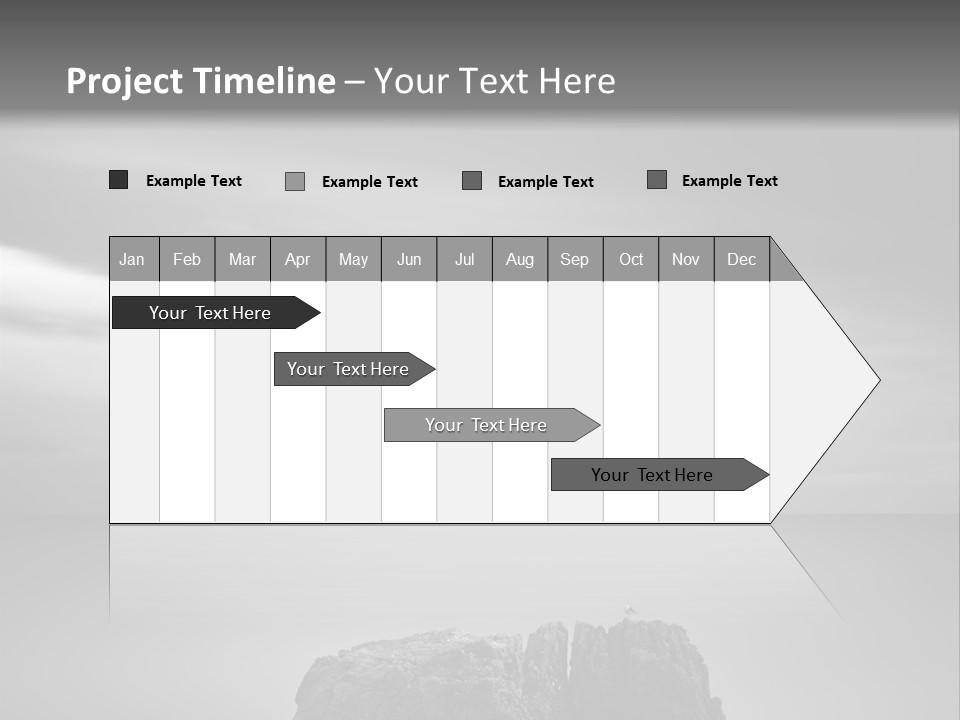 A Black And White Photo Of A Rock In The Ocean PowerPoint Template