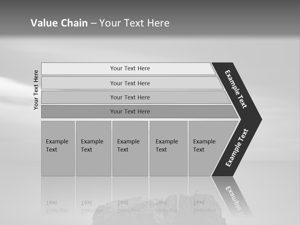 A Black And White Photo Of A Rock In The Ocean PowerPoint Template