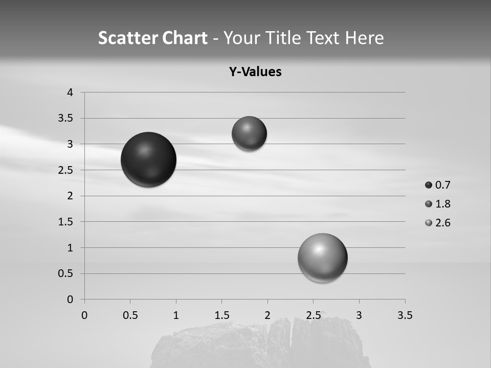 A Black And White Photo Of A Rock In The Ocean PowerPoint Template