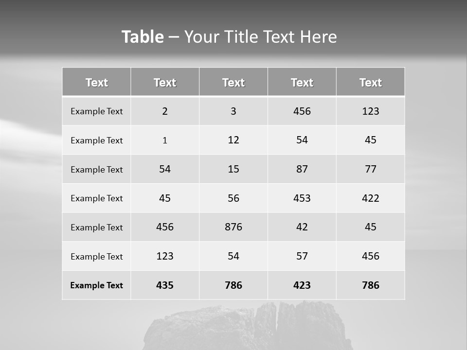 A Black And White Photo Of A Rock In The Ocean PowerPoint Template