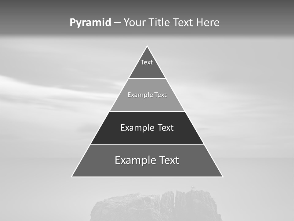 A Black And White Photo Of A Rock In The Ocean PowerPoint Template