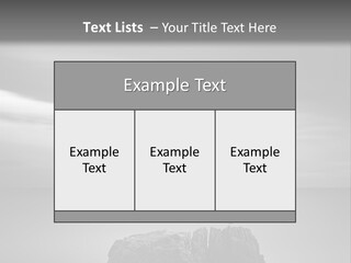 A Black And White Photo Of A Rock In The Ocean PowerPoint Template