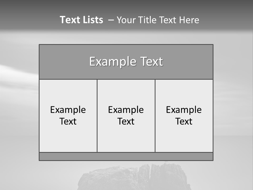 A Black And White Photo Of A Rock In The Ocean PowerPoint Template
