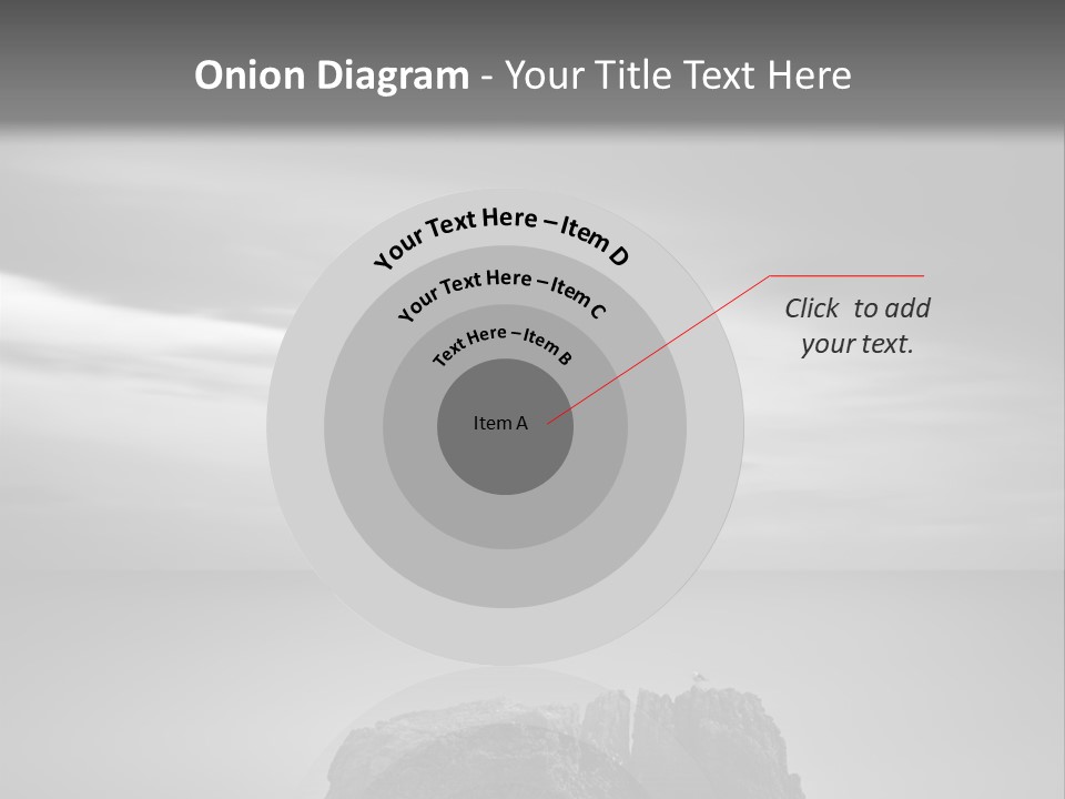 A Black And White Photo Of A Rock In The Ocean PowerPoint Template