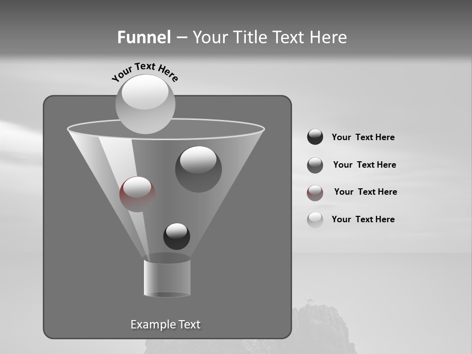 A Black And White Photo Of A Rock In The Ocean PowerPoint Template