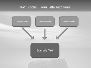A Black And White Photo Of A Rock In The Ocean PowerPoint Template