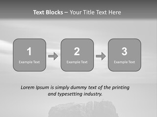 A Black And White Photo Of A Rock In The Ocean PowerPoint Template