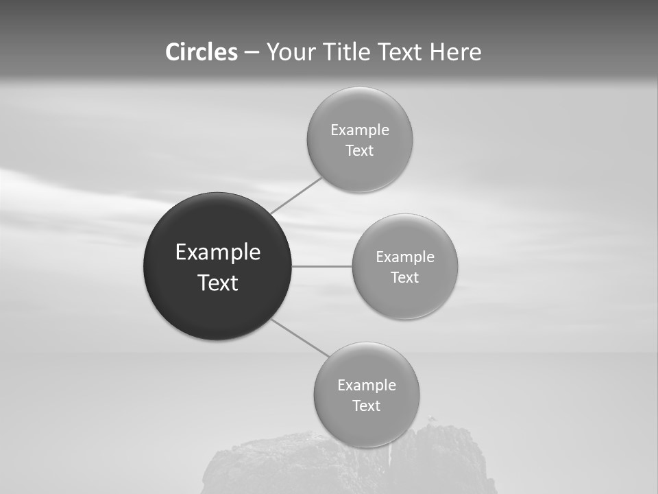 A Black And White Photo Of A Rock In The Ocean PowerPoint Template