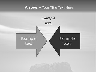 A Black And White Photo Of A Rock In The Ocean PowerPoint Template