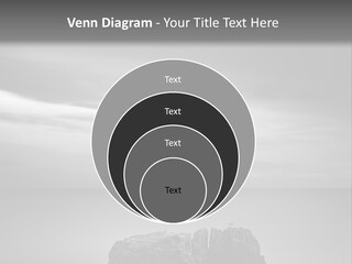 A Black And White Photo Of A Rock In The Ocean PowerPoint Template