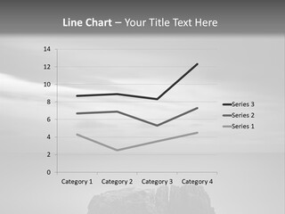 A Black And White Photo Of A Rock In The Ocean PowerPoint Template