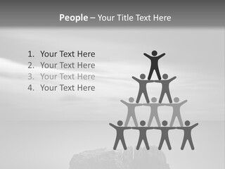 A Black And White Photo Of A Rock In The Ocean PowerPoint Template