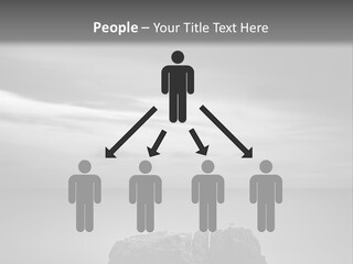 A Black And White Photo Of A Rock In The Ocean PowerPoint Template