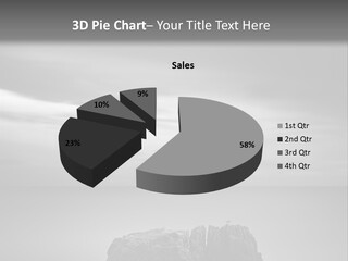 A Black And White Photo Of A Rock In The Ocean PowerPoint Template