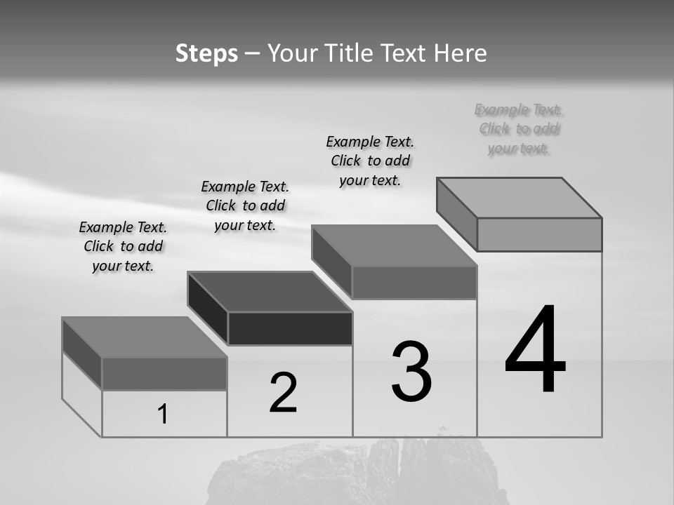 A Black And White Photo Of A Rock In The Ocean PowerPoint Template