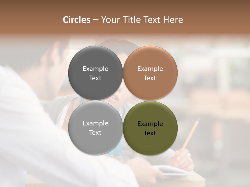 A Woman Sitting At A Desk With A Man PowerPoint Template