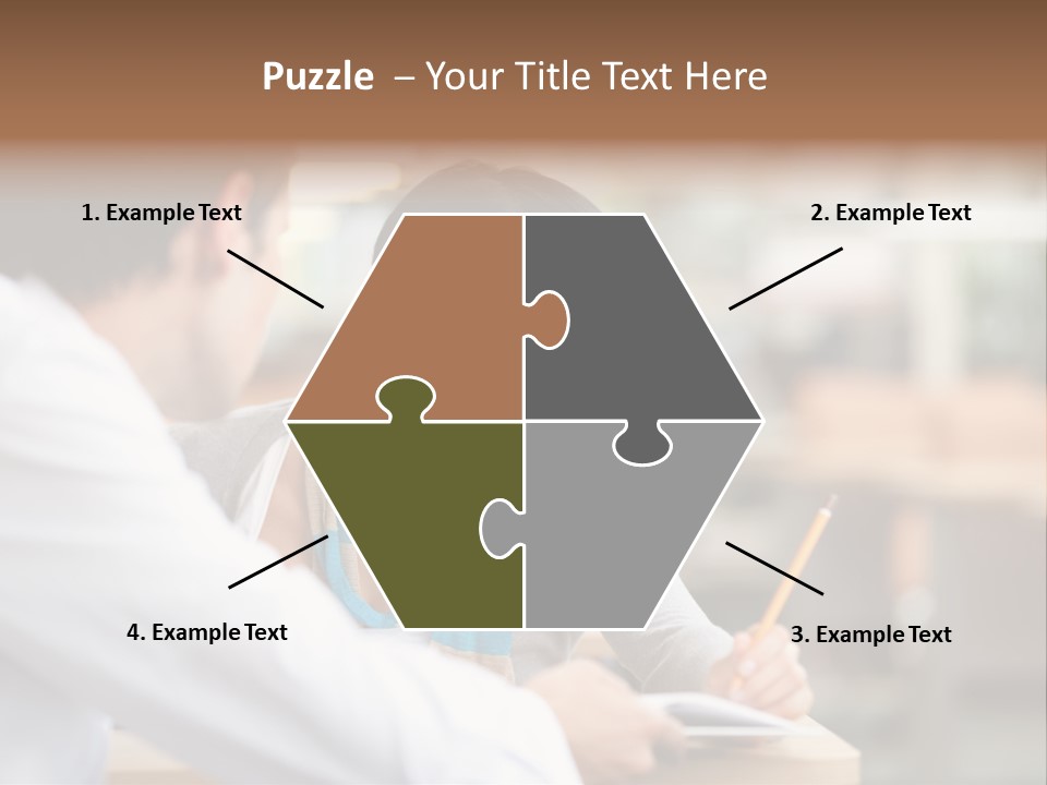 A Woman Sitting At A Desk With A Man PowerPoint Template