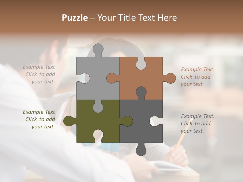 A Woman Sitting At A Desk With A Man PowerPoint Template