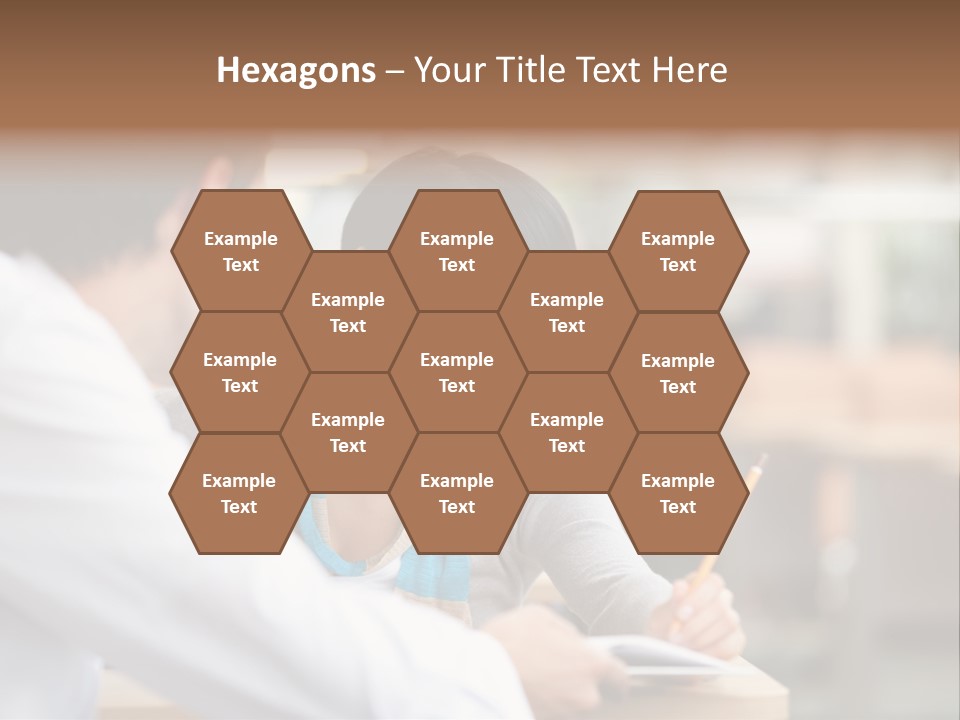 A Woman Sitting At A Desk With A Man PowerPoint Template