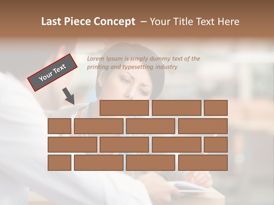 A Woman Sitting At A Desk With A Man PowerPoint Template