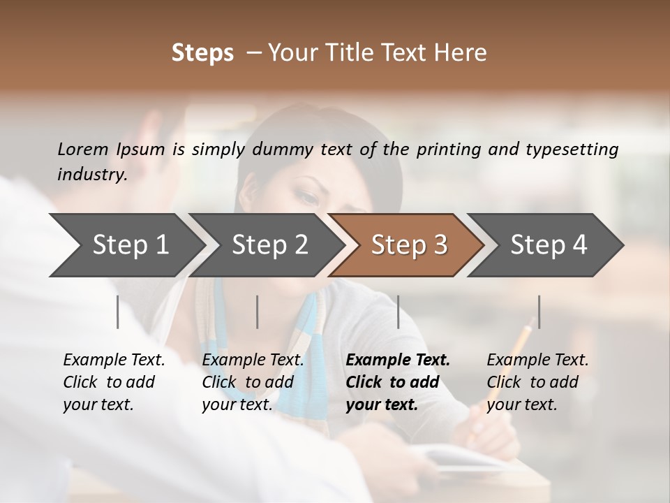 A Woman Sitting At A Desk With A Man PowerPoint Template