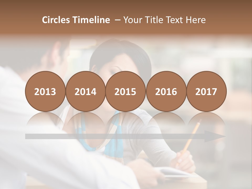 A Woman Sitting At A Desk With A Man PowerPoint Template