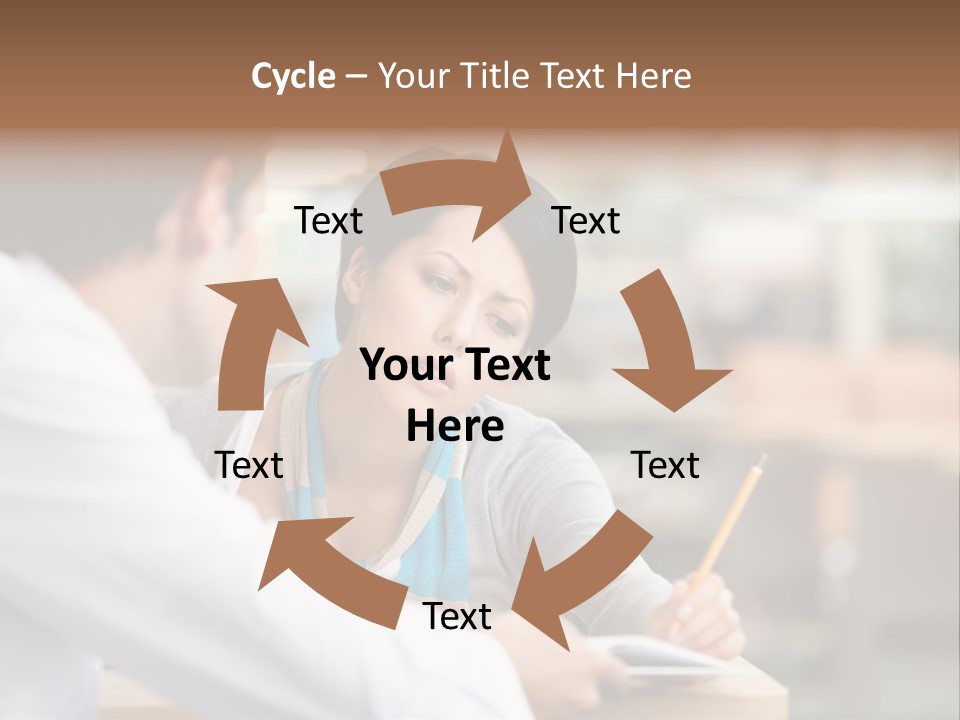 A Woman Sitting At A Desk With A Man PowerPoint Template